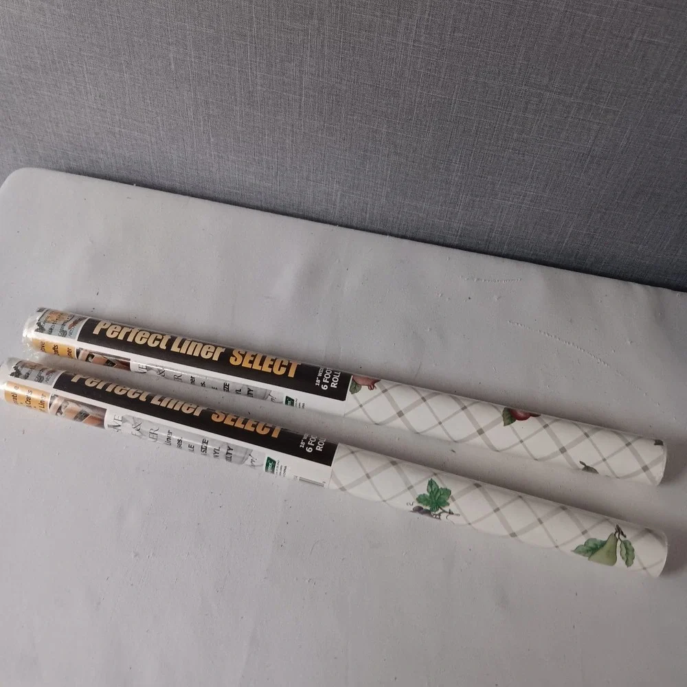 Griptex Perfect Shelf Liner Fruit Veggie Cottagecore Lot 2 Rolls 18